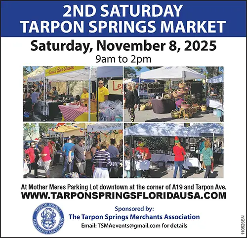 2nd Saturday Market in Tarpon Springs Florida - November 2025 - Tarpon Springs Merchants Association
