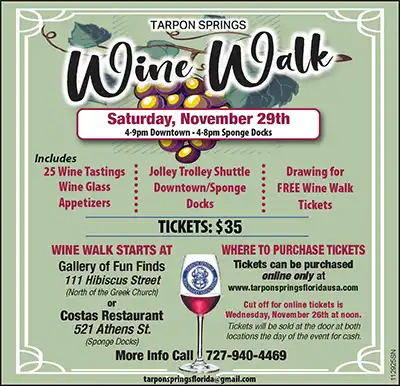 Wine Walk Event in Tarpon Springs Florida - Tarpon Springs Merchants Association