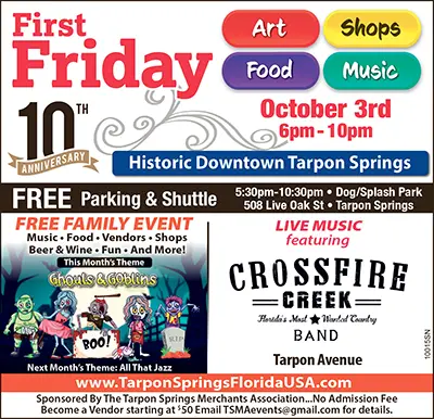 First Friday Event in Tarpon Springs Florida - October 2025 - Tarpon Springs Merchants Association